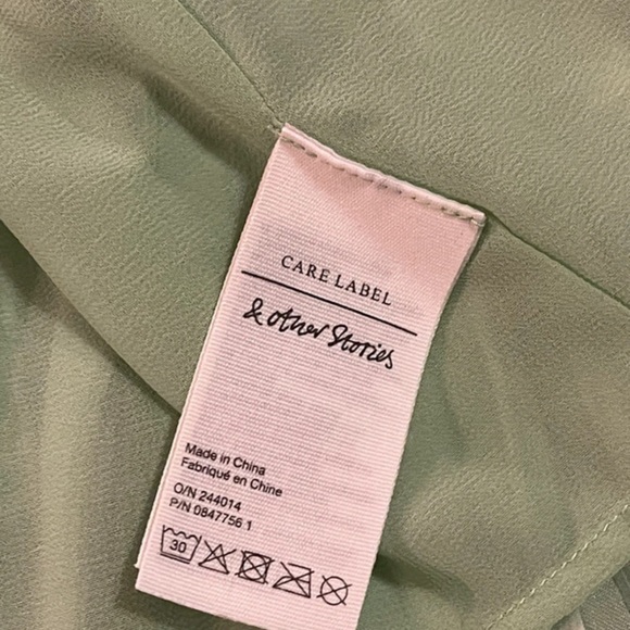 & other stories green floral pleated midi skirt size 10 - Picture 7 of 7